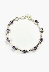ravishing teensy-weensy silver amethyst birthstone bracelet 
